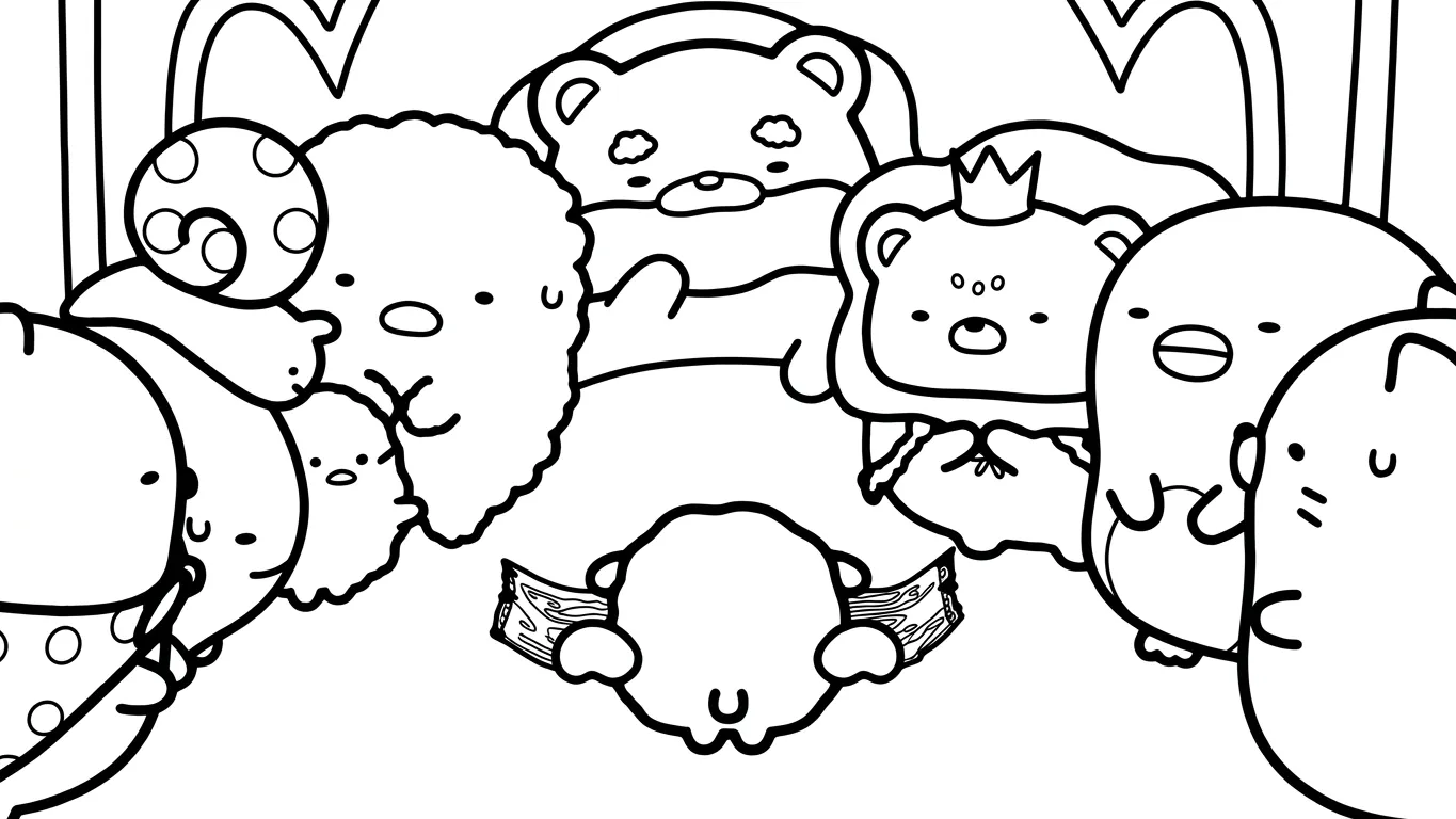 coloriage Sumikko Gurashi à imprimer pour enfant de 7 ans