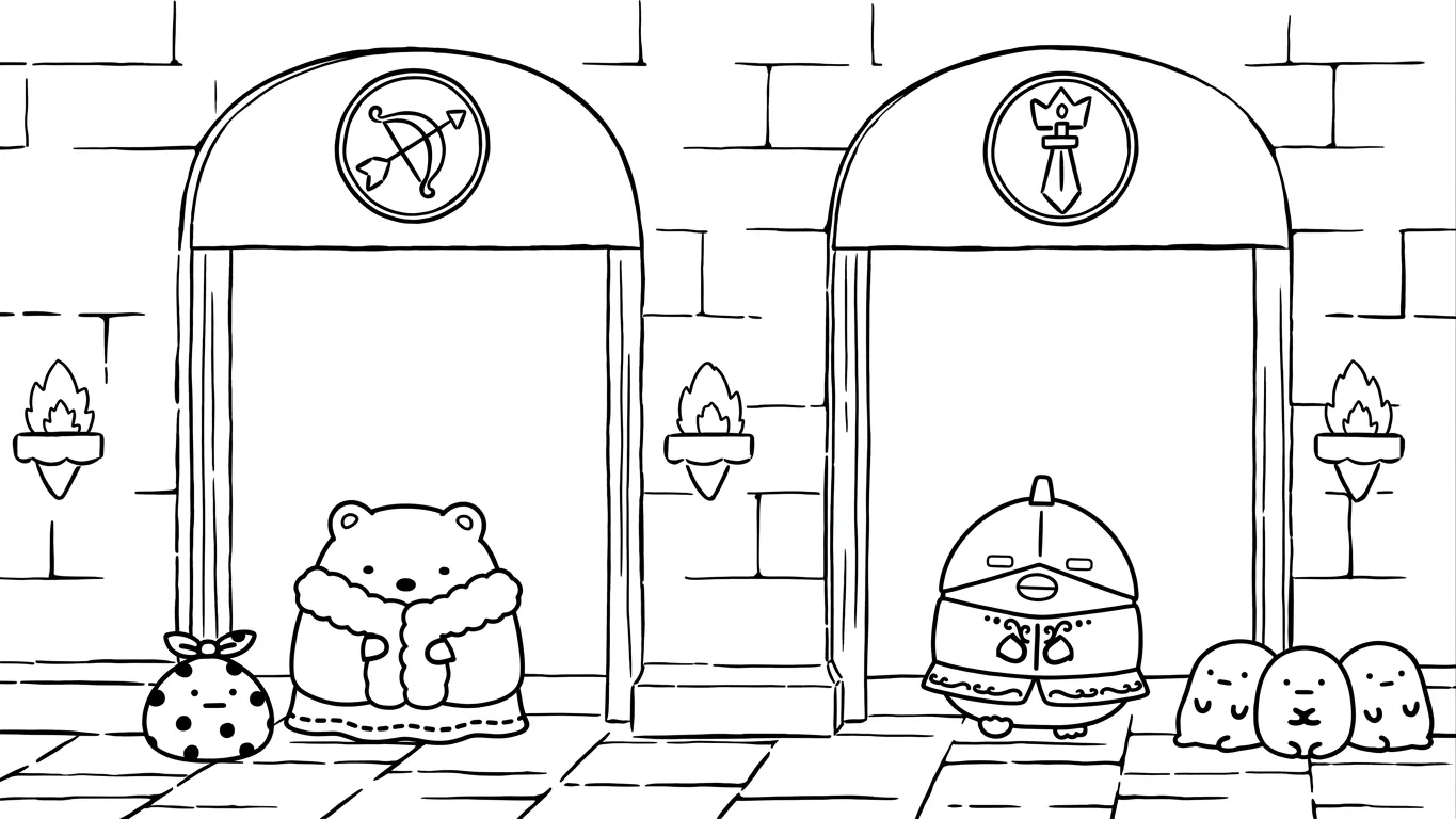 coloriage Sumikko Gurashi à imprimer pour enfant de 4 ans