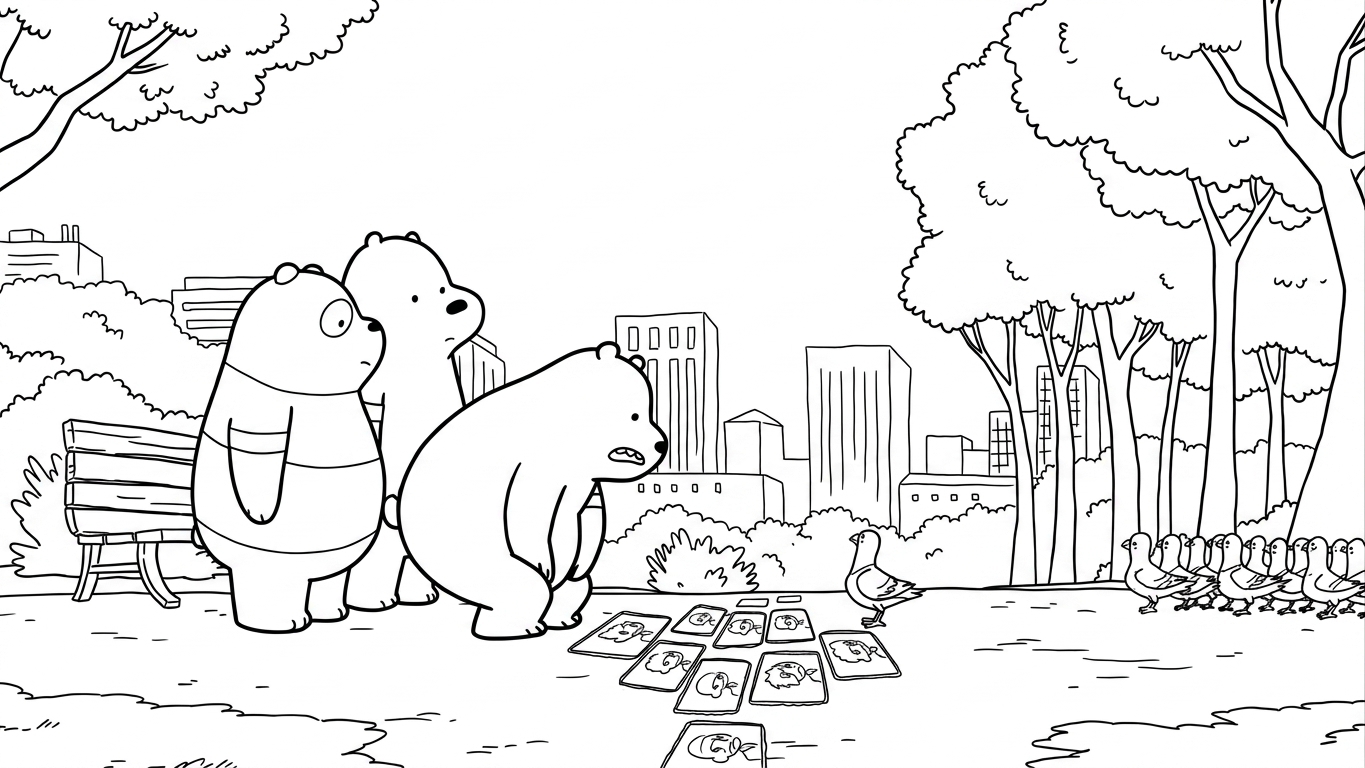 coloriage We Bare Bears et découpage à imprimer