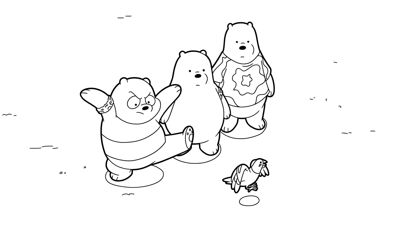 coloriage We Bare Bears pour enfant de 6 ans 1