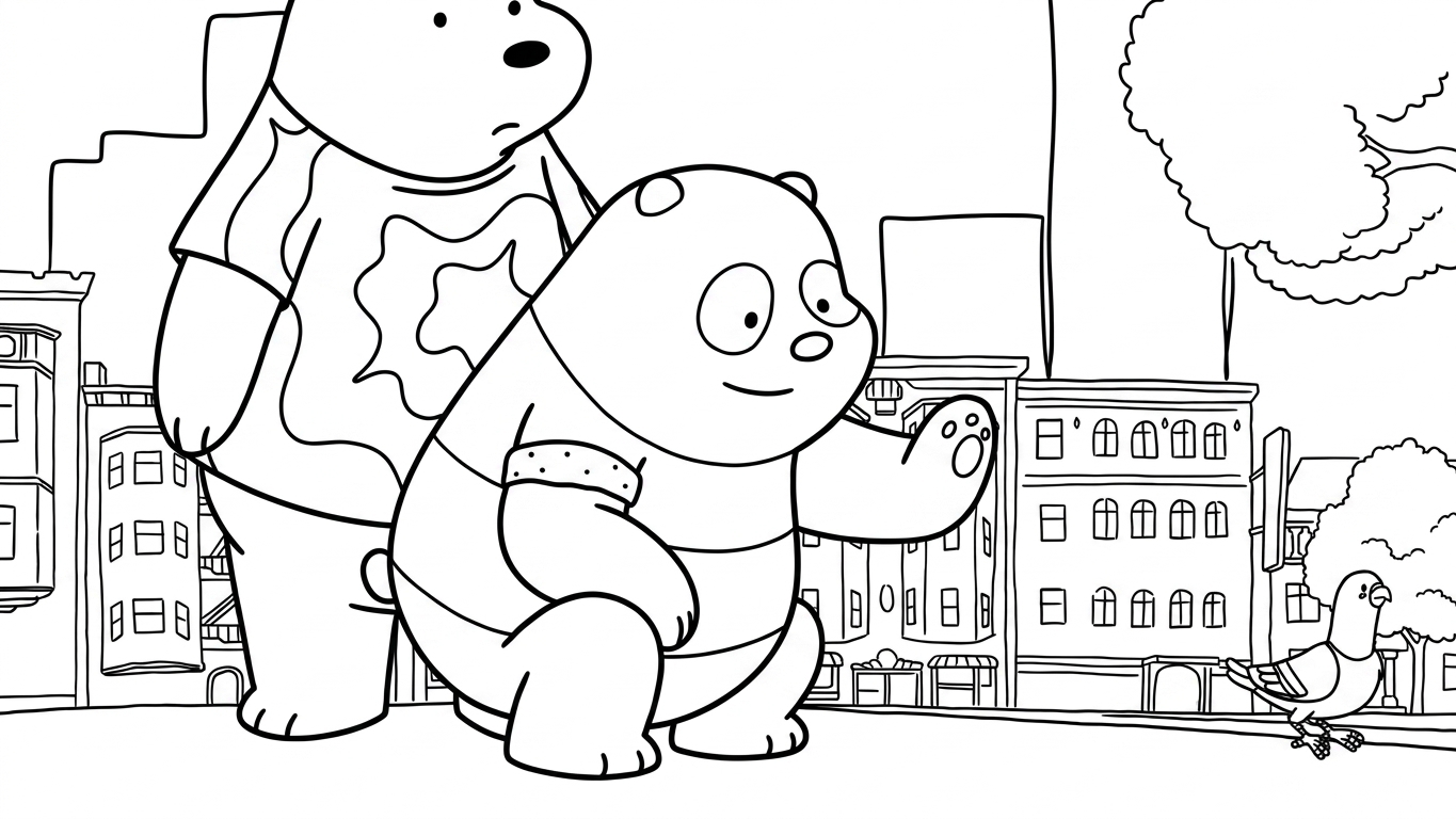 imprimer coloriage We Bare Bears pour enfant