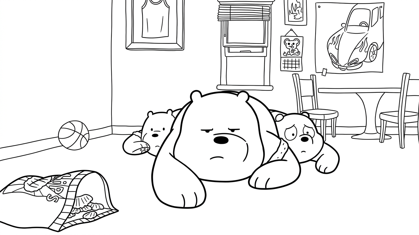 coloriage We Bare Bears à imprimer gratuitement 1