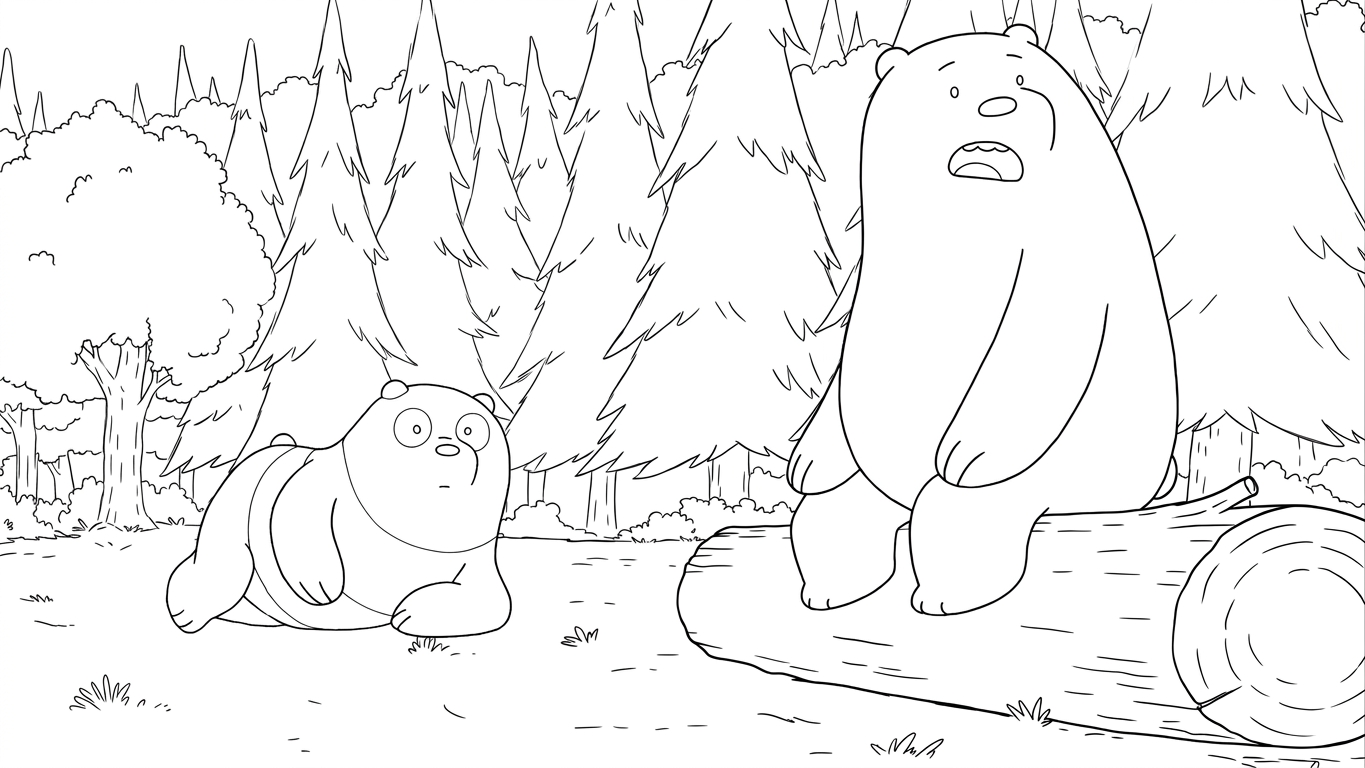 coloriage We Bare Bears à imprimer pour enfant de 4 ans 1