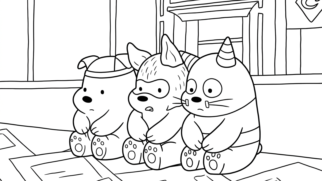 coloriage We Bare Bears a imprimer pour enfant de 4 ans