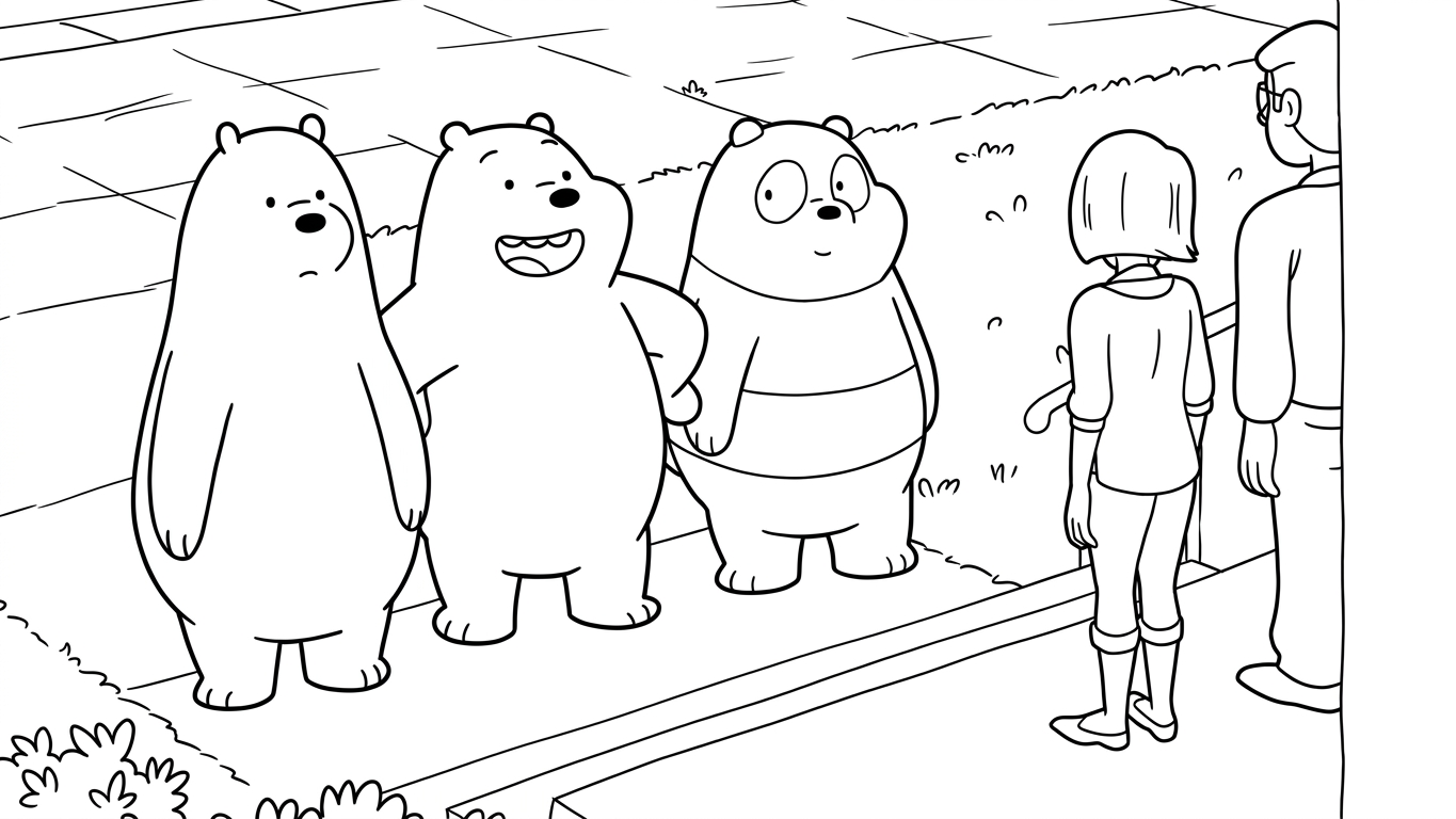 coloriage We Bare Bears à imprimer a4 2