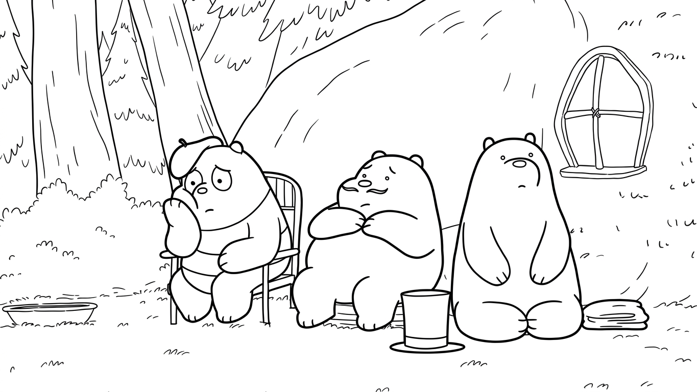 coloriage We Bare Bears à imprimer pour enfant de 8 ans 1