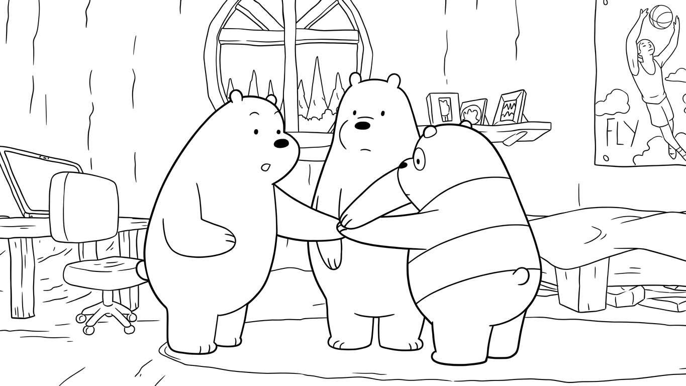 coloriage We Bare Bears pour enfant de 3 ans