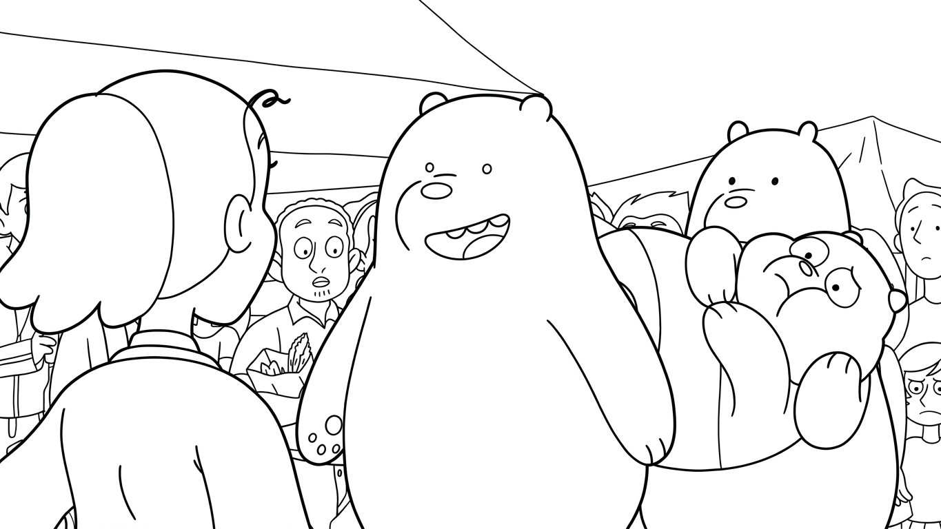 coloriage We Bare Bears à imprimer pour enfant de 3 ans