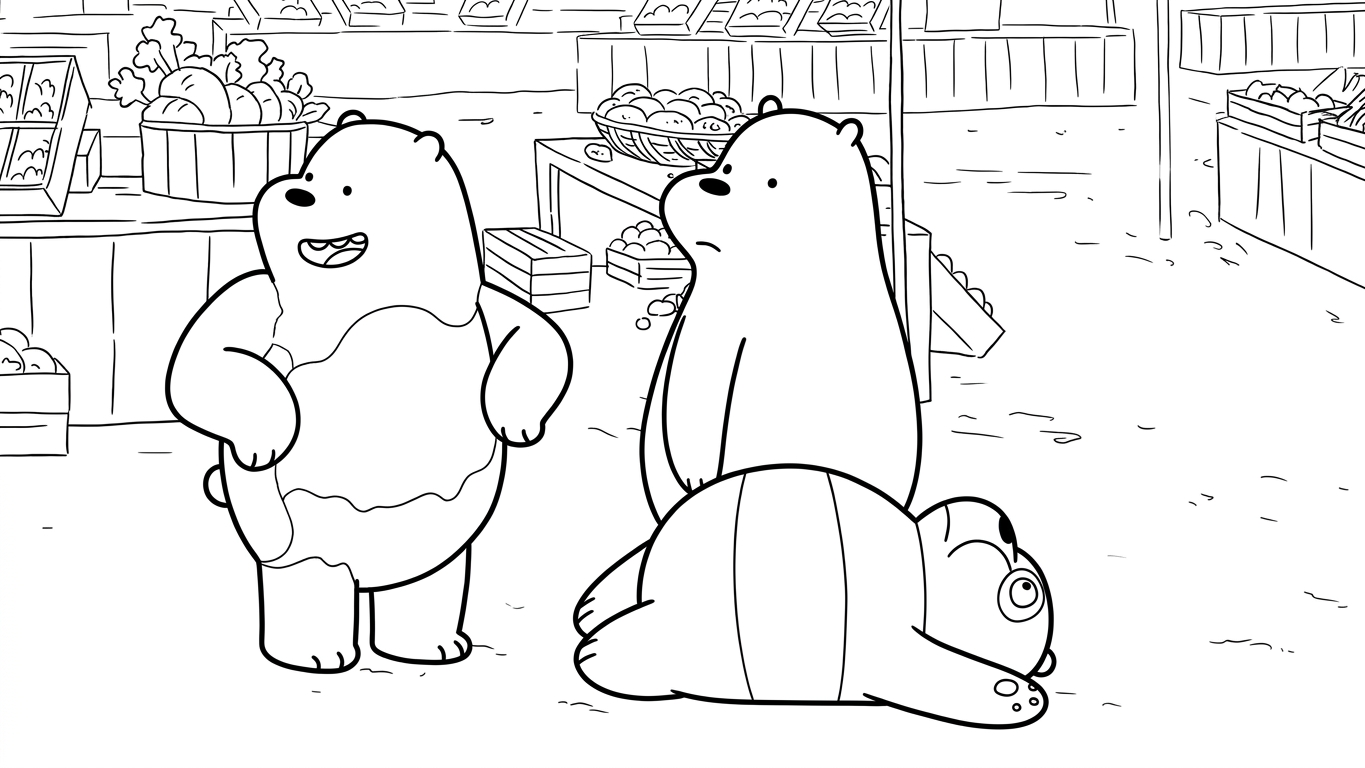 coloriage We Bare Bears pour enfant de 4 ans