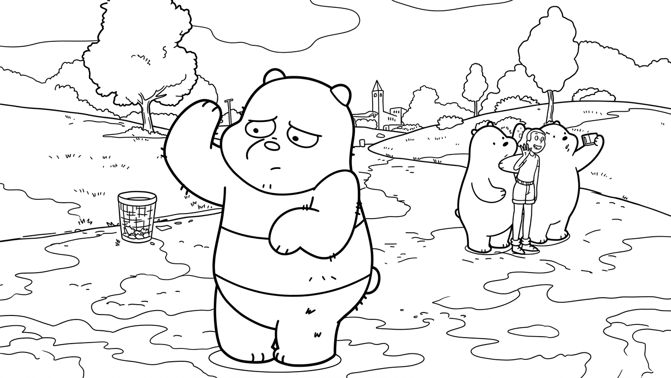 coloriage We Bare Bears et découpage à imprimer 2