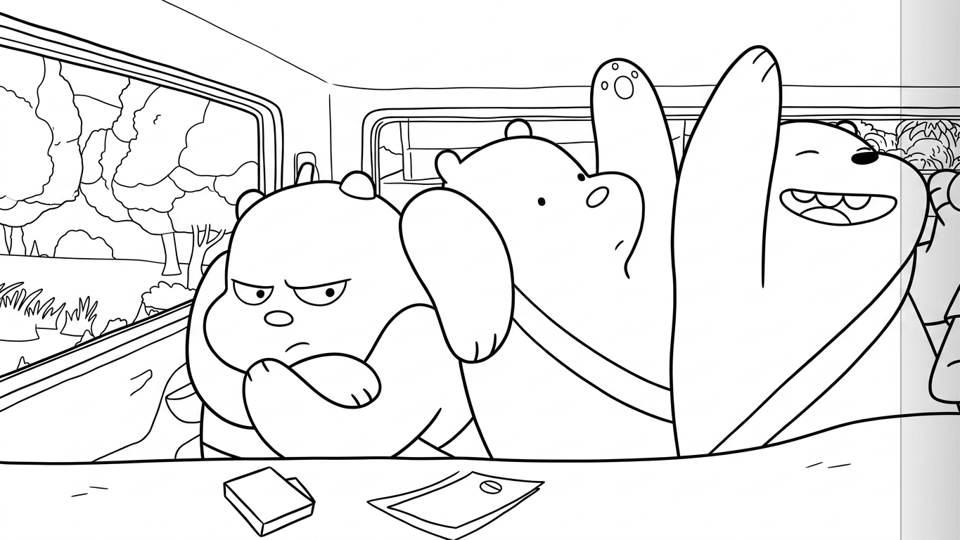 image pour coloriage We Bare Bears enfant 2