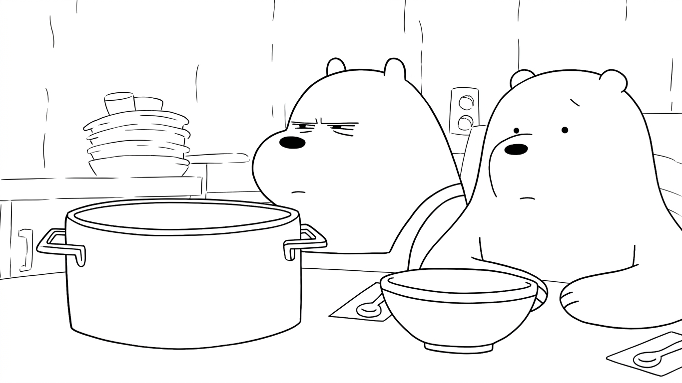 coloriage We Bare Bears à imprimer pour enfant de 4 ans 2