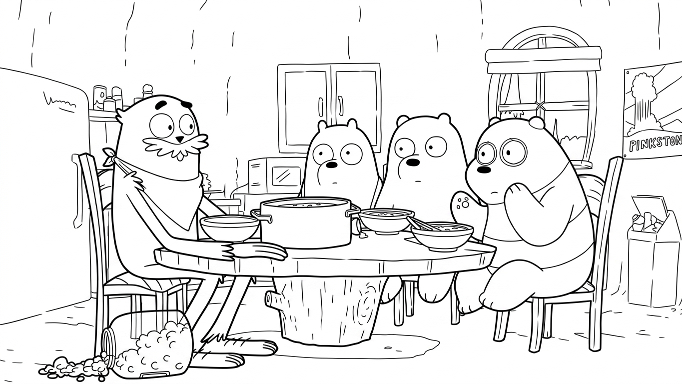 coloriage We Bare Bears pour enfant de 2 ans