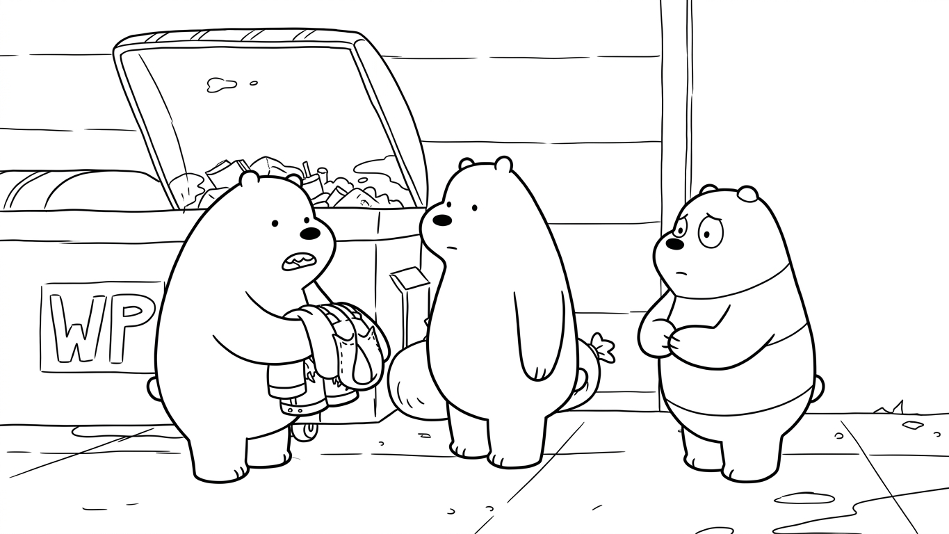 coloriage We Bare Bears à imprimer pour enfant de 3 ans 1