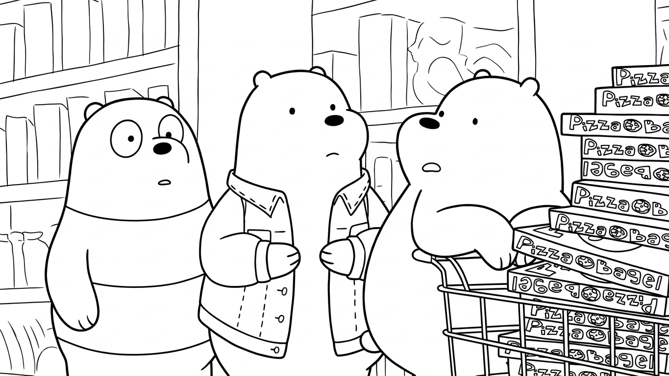 coloriage We Bare Bears pour enfant de 4 ans 1