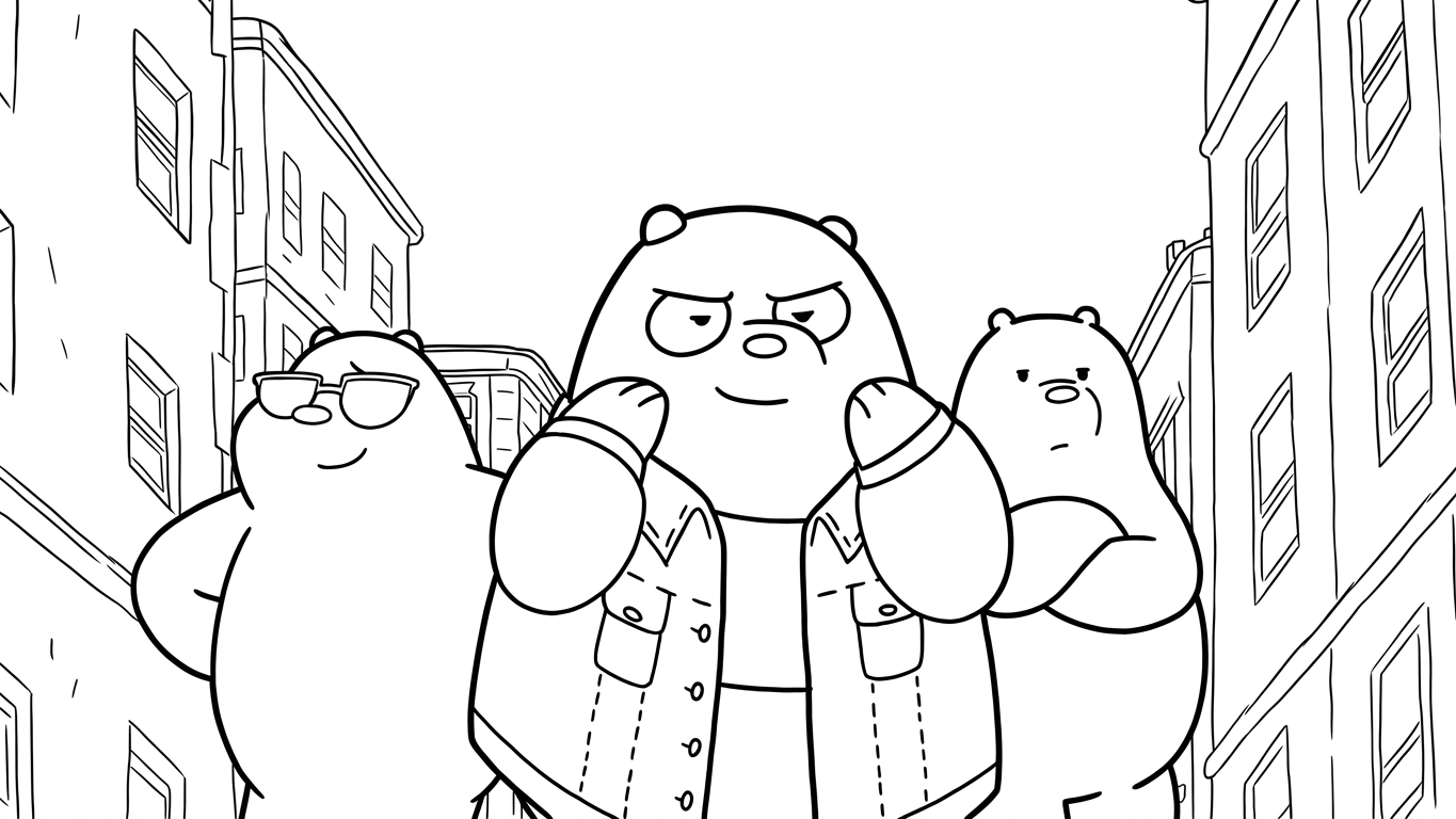 coloriage We Bare Bears pour enfant de 3 ans 2