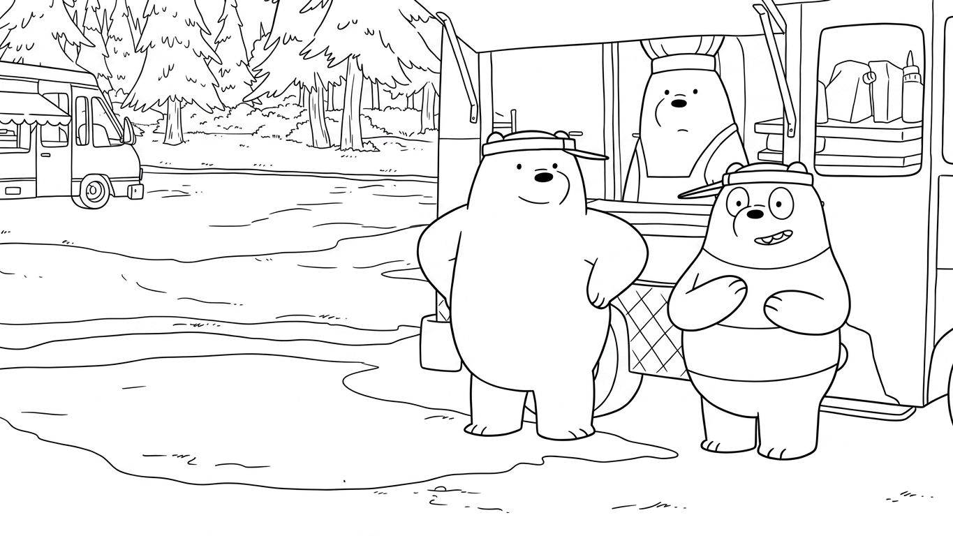 coloriage We Bare Bears pour enfant de à imprimer