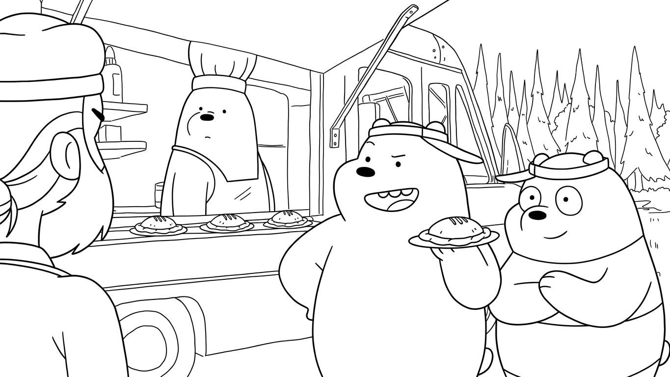 coloriage We Bare Bears à imprimer pdf gratuit 5