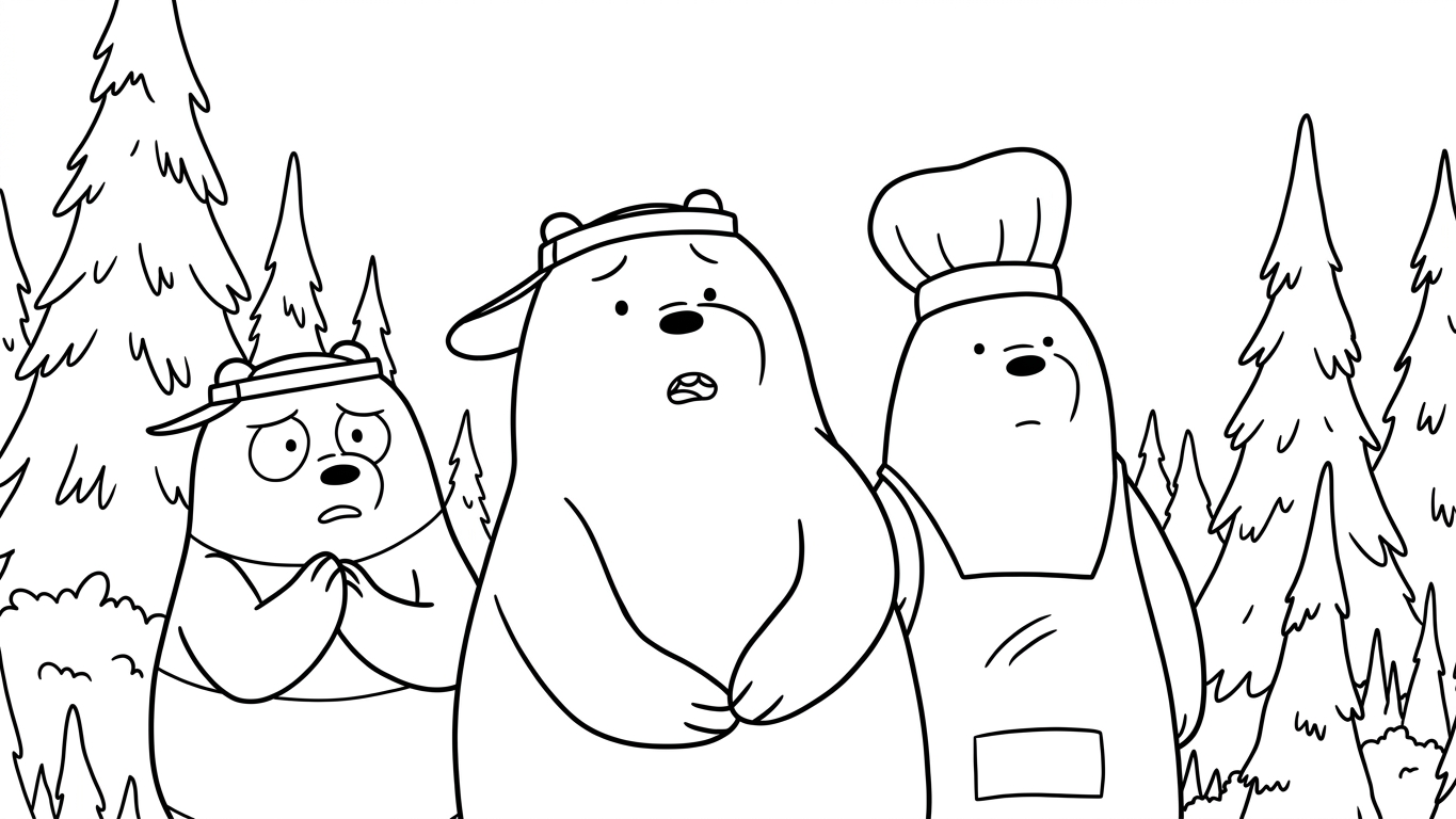 coloriage We Bare Bears pour enfant de 8 ans 1