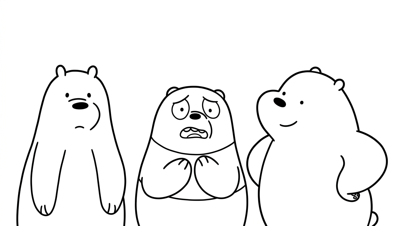 image pour coloriage We Bare Bears enfant 3