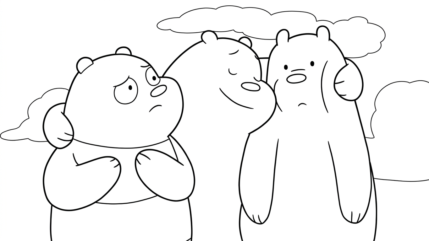 coloriage We Bare Bears a imprimer pour enfant de 4 ans 2