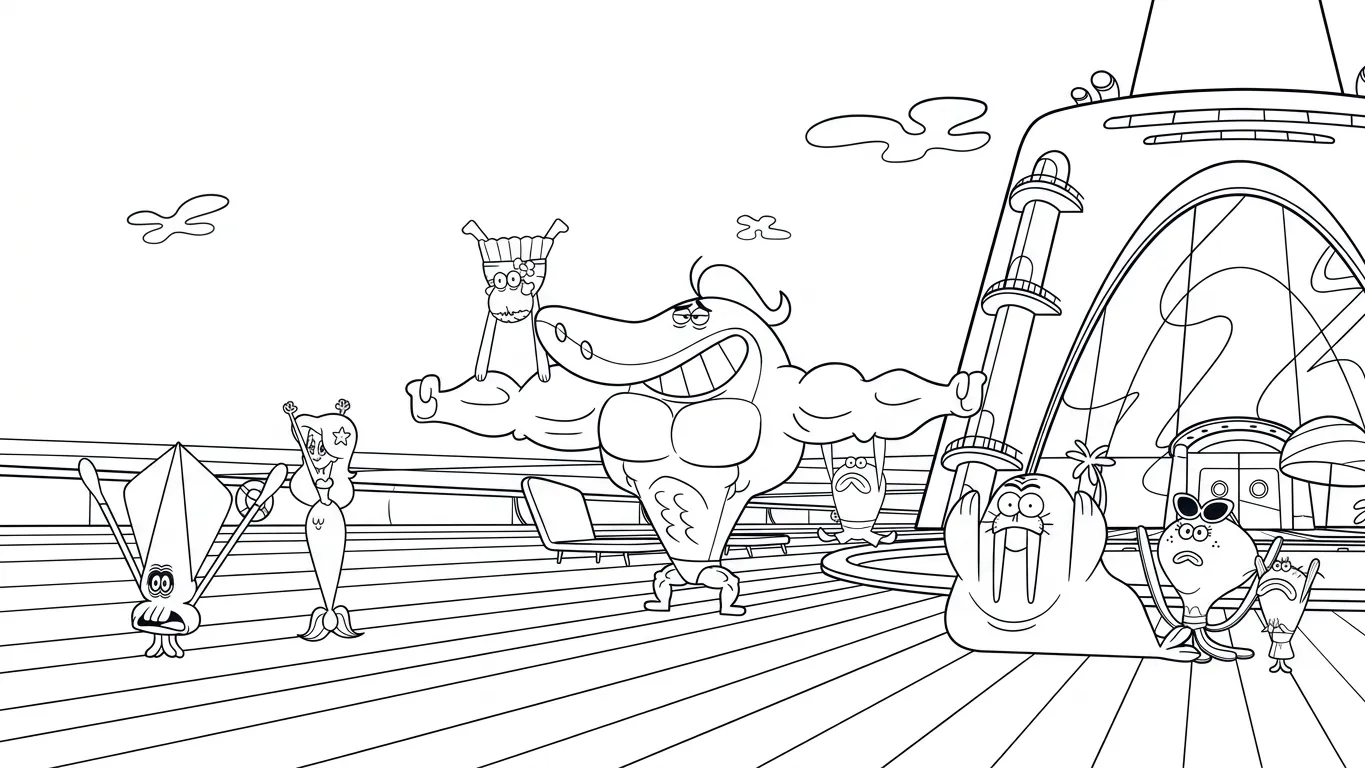 coloriage Zig e Sharko à imprimer pour enfant de 9 ans