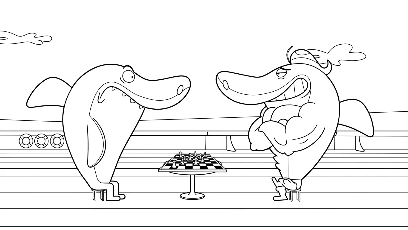 coloriage Zig e Sharko à imprimer gratuitement