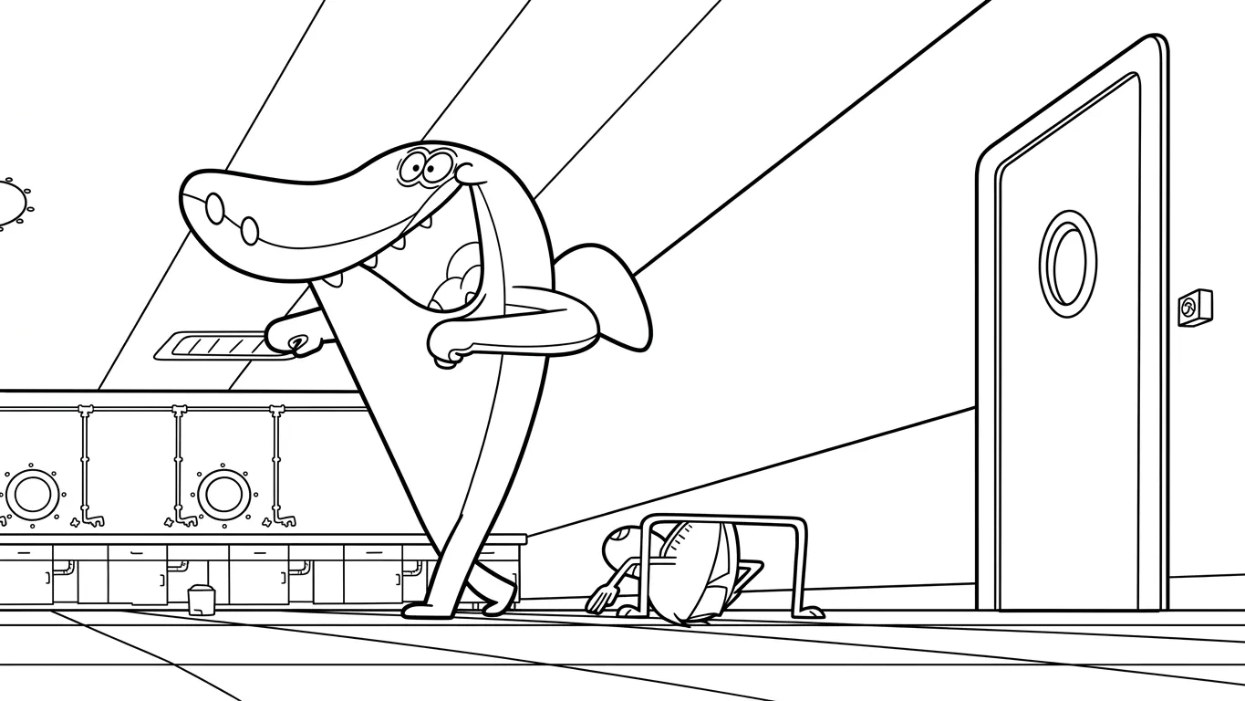 coloriage Zig e Sharko à imprimer pour enfant de 2 ans