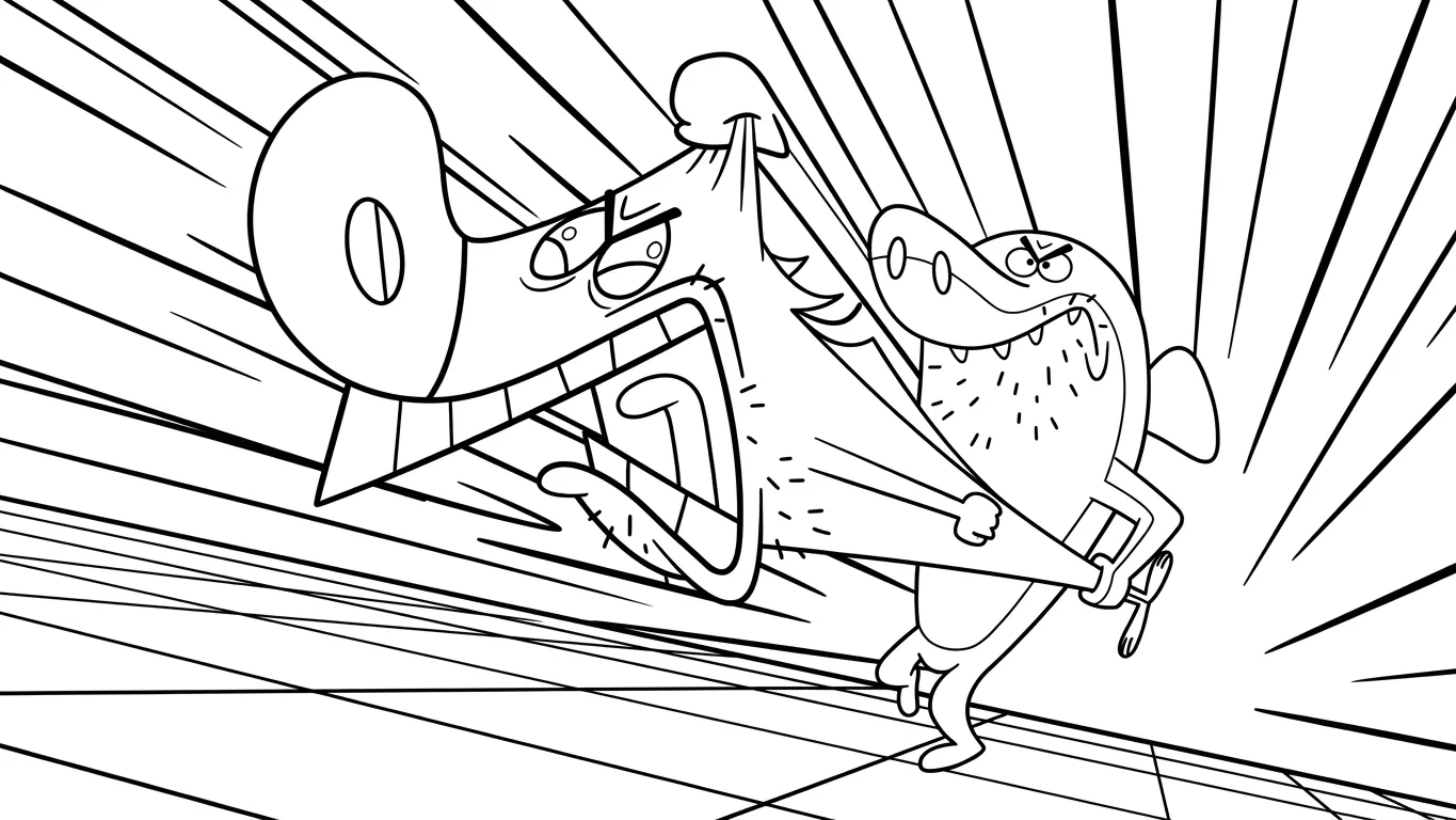 coloriage Zig e Sharko à imprimer pour enfant de 6 ans 1