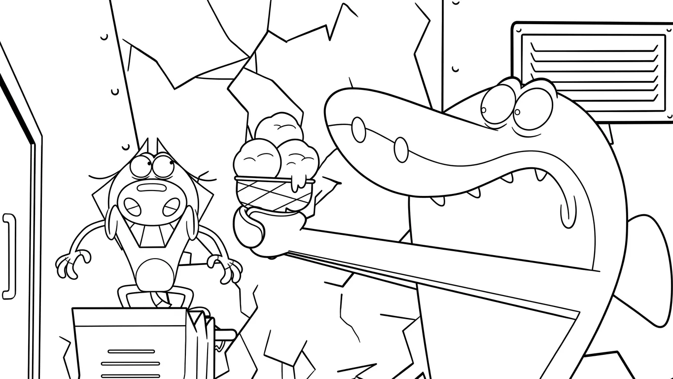 a imprimer coloriage Zig e Sharko gratuit 2