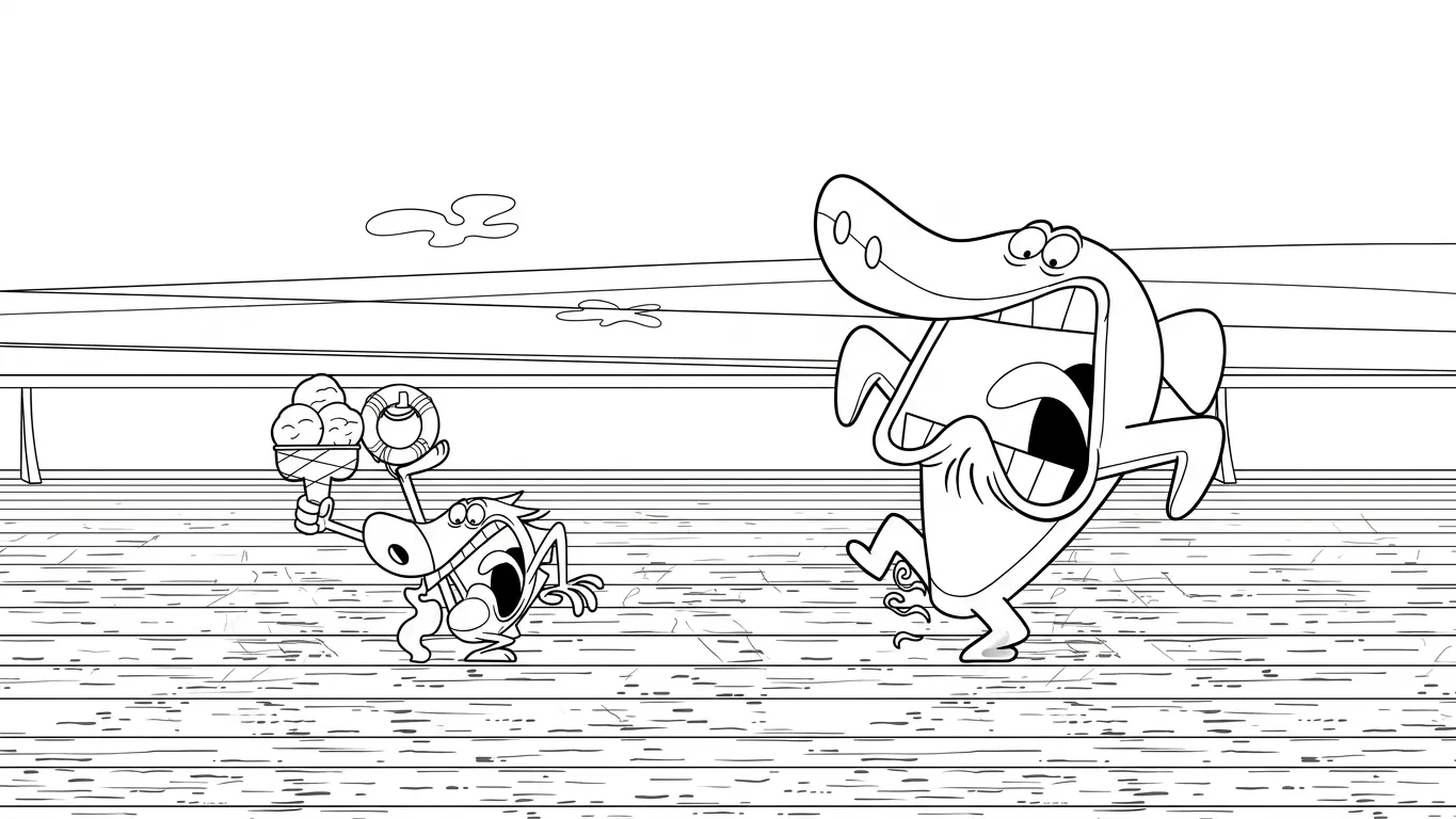 télécharger coloriage Zig e Sharko gratuit