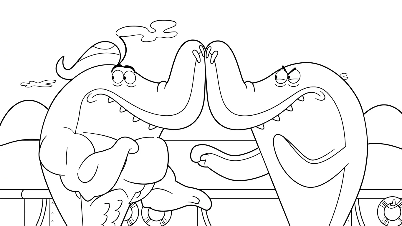 coloriage Zig e Sharko a imprimer