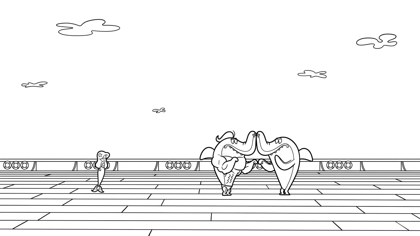 coloriage Zig e Sharko pour enfants a imprimer