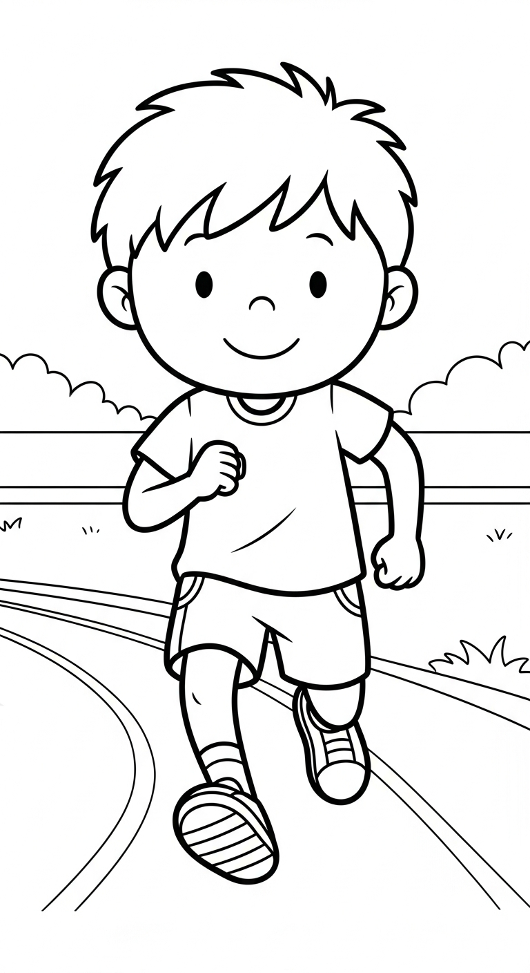 coloriage Course à pied en ligne pour enfant