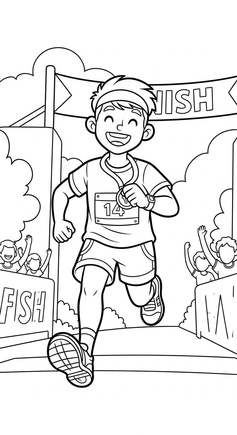 coloriage Course à pied pour enfant de 7 ans
