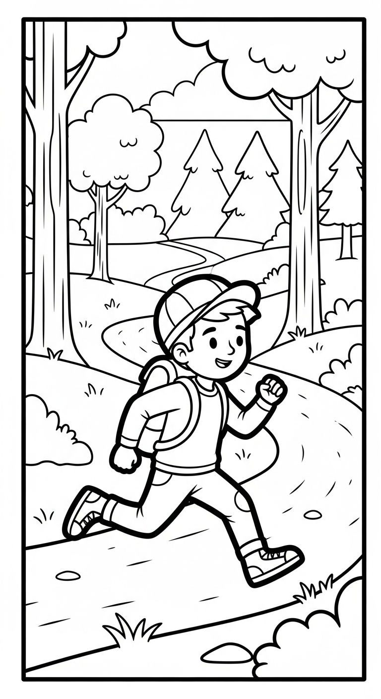 coloriage Course à pied pour enfant a imprimer gratuit