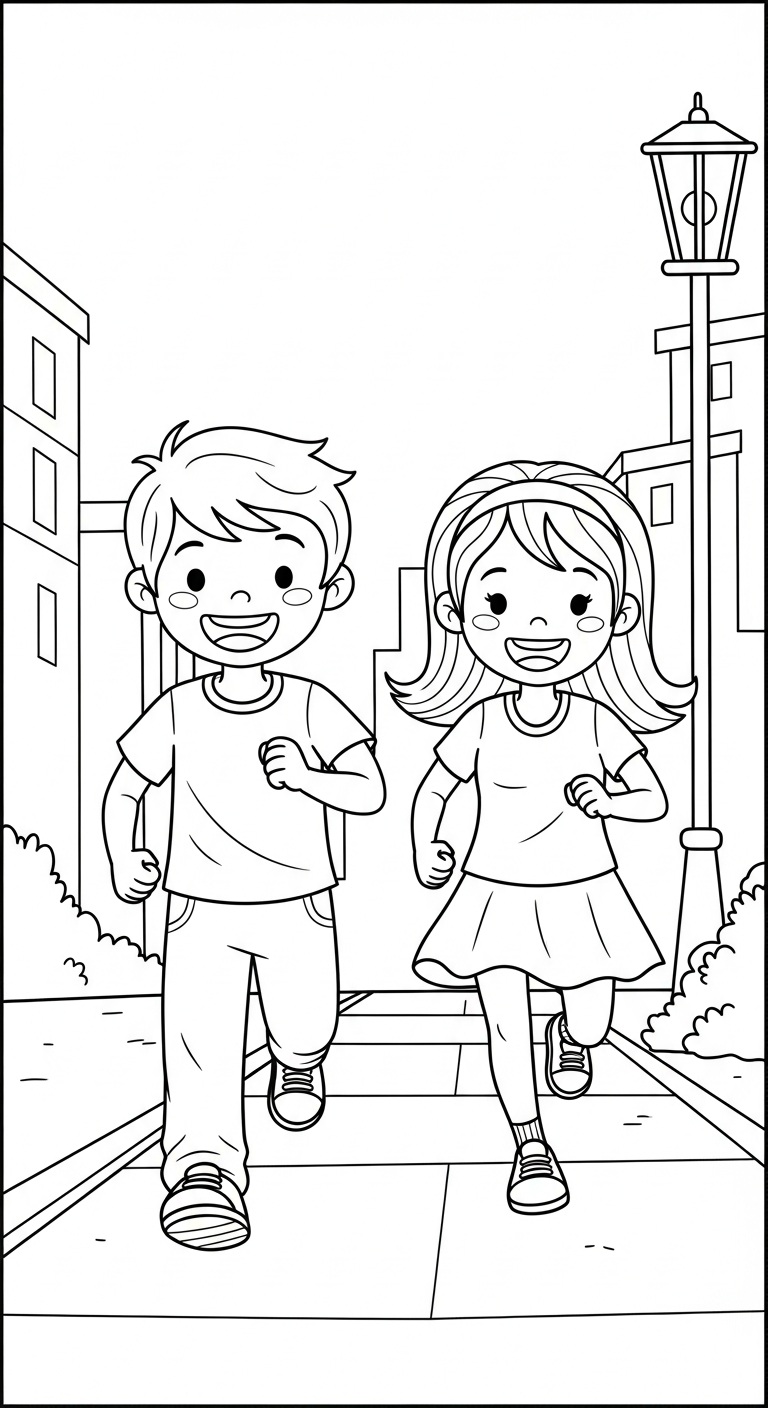 coloriage Course à pied pour enfants à télécharger