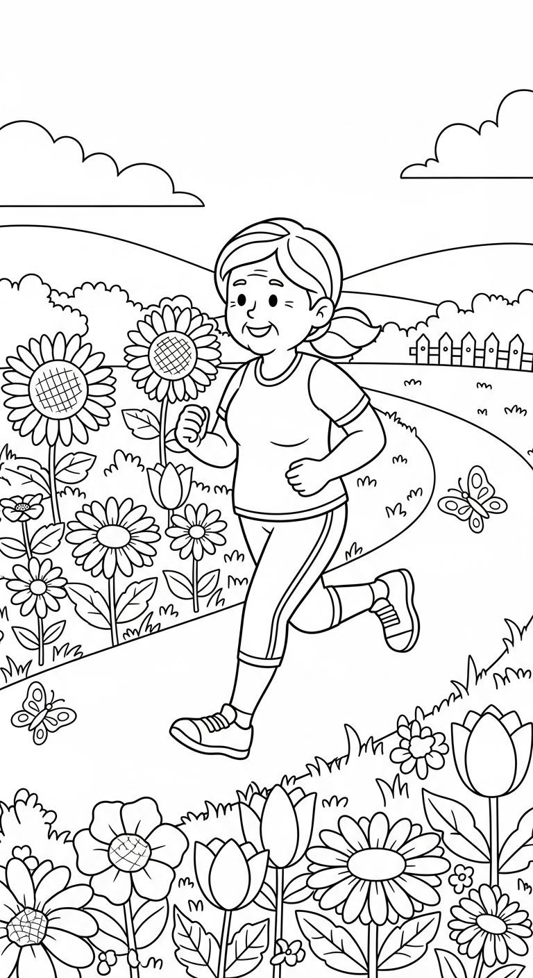 image pour coloriage Course à pied enfant