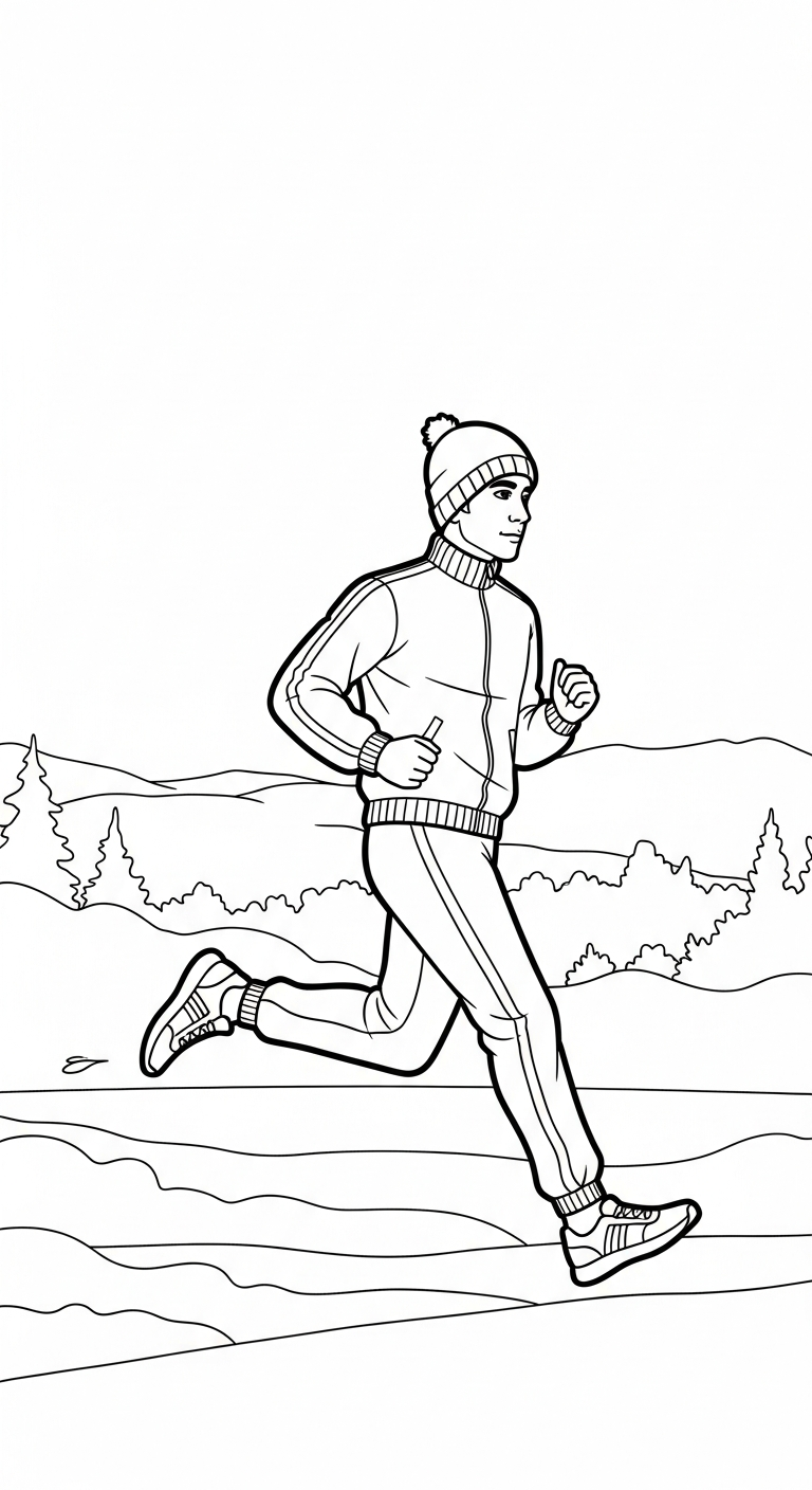 coloriage Course à pied gratuit a imprimer 2