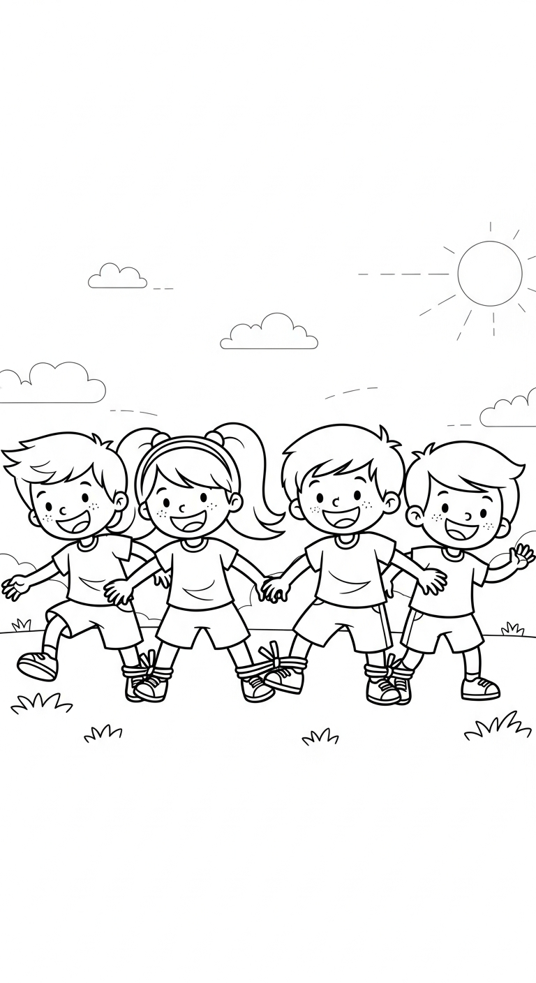 coloriage Course à pied pour enfant de 4 ans