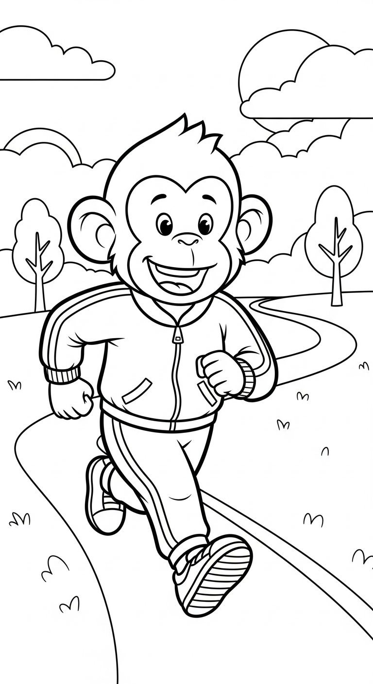 coloriage Course à pied pour enfant à imprimer