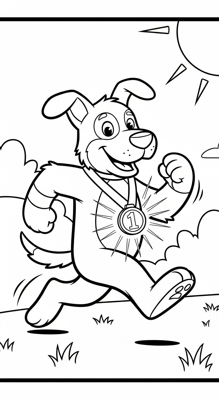 coloriage Course à pied pour enfant de à imprimer