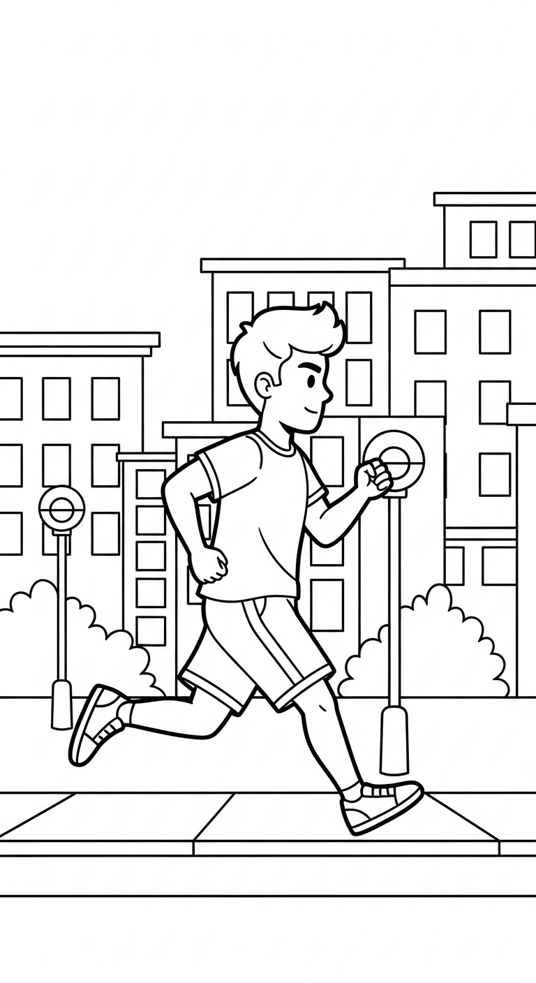 coloriage Course à pied à imprimer pdf gratuit 2