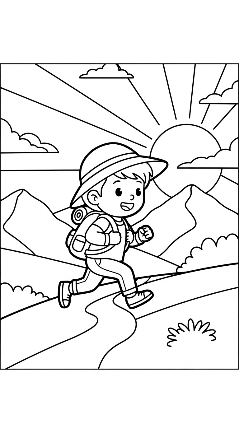 coloriage Course à pied à imprimer pour enfant de 7 ans