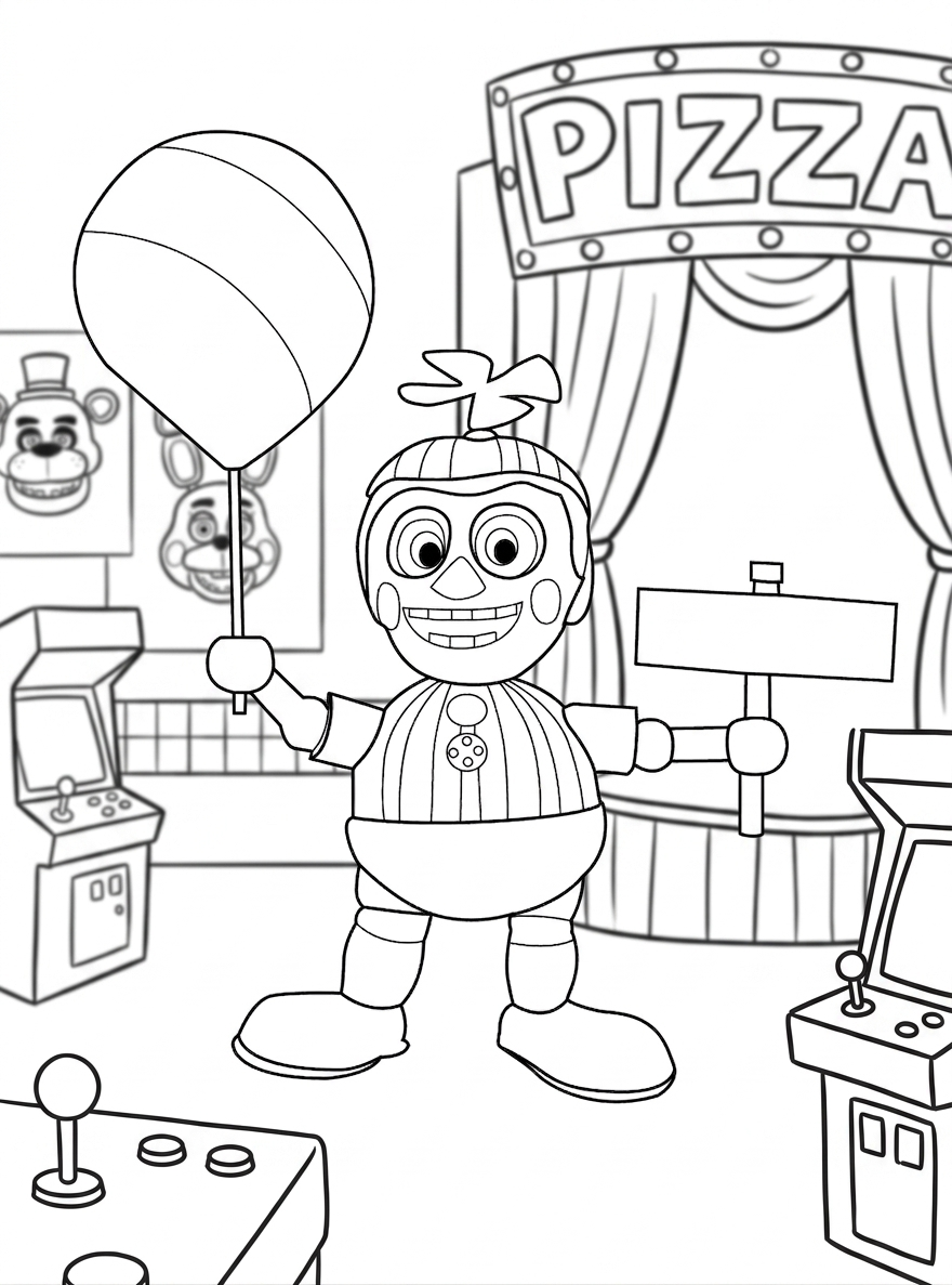 coloring pages FNAF to print kawaii