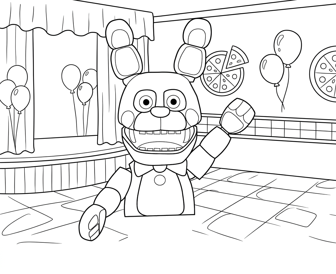 coloring pages FNAF and cutting to print 1