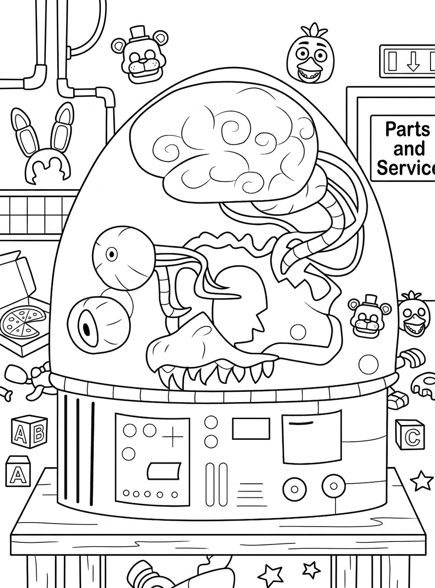 coloring pages FNAF to print for 4 year old child 1