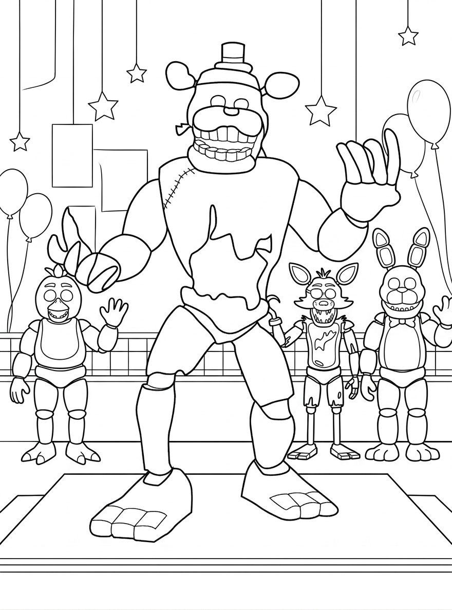 coloring pages FNAF for children
