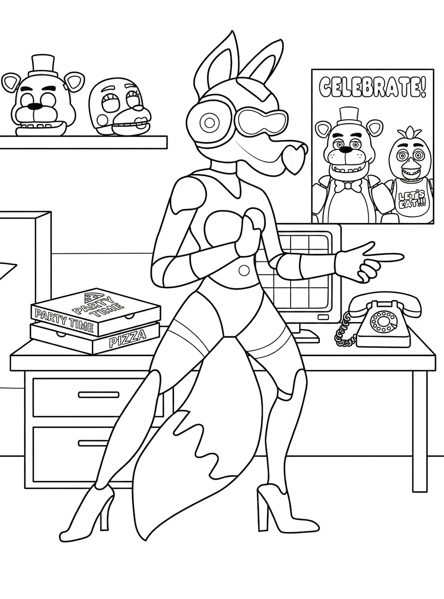 coloring pages FNAF for children to download 2