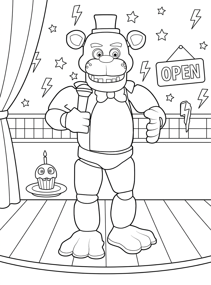 coloring pages FNAF and learning
